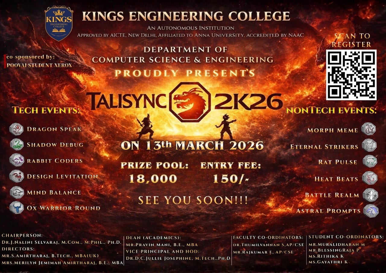 TALISYNC 2K26 National Level Technical Symposium Poster 